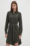 Sukienki - Lacoste sukienka bawełniana kolor zielony mini prosta EF3263 - miniaturka - grafika 1