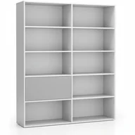 Regały biurowe - B2B Partner Regał biurowy szeroki LAYERS, 1 schowek, 1582 x 400 x 1905, biały/szary 611491 - miniaturka - grafika 1