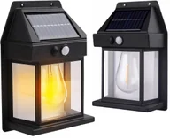 Lampy ogrodowe - LAMPA SOLARNA KINKIET ŚCIENNY LATARNIA ŻARÓWKA HALOGEN LED NA ELEWACJĘ 1W - miniaturka - grafika 1