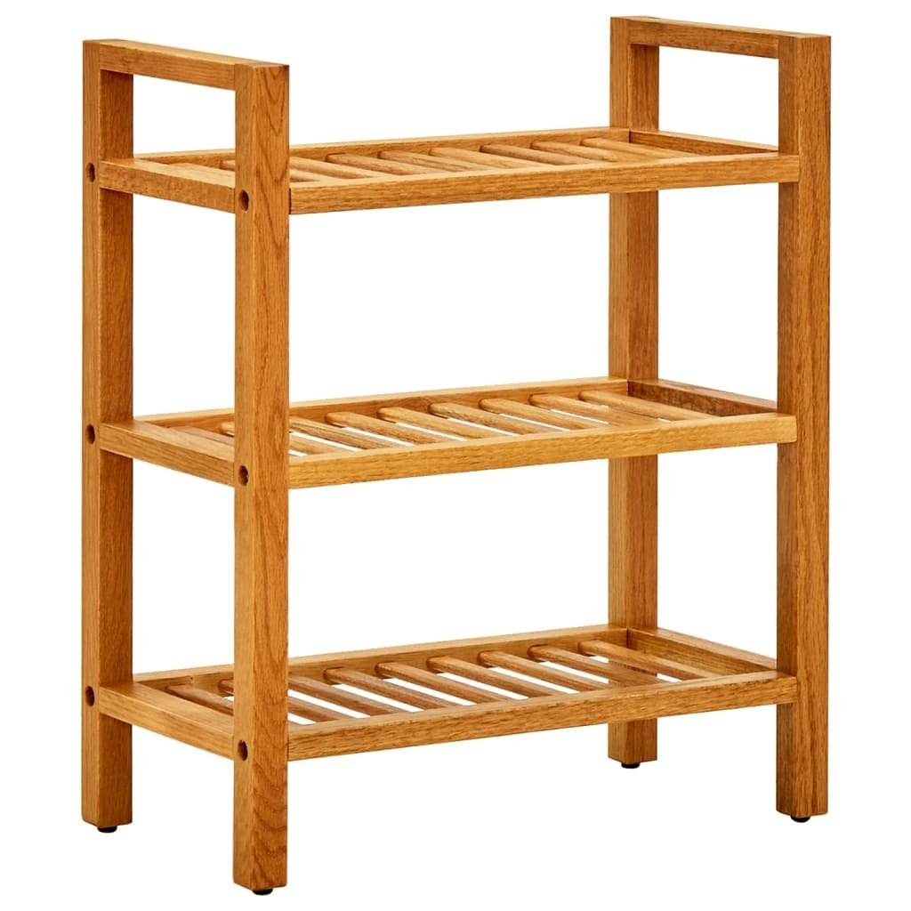 Stojak na buty z 3 półkami 50x27x60 cm lity dąb