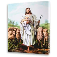 Ikony i obrazy sakralne - Obraz religijny na płótnie Jezus Dobry Pasterz - miniaturka - grafika 1