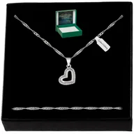 Biżuteria dla dzieci - Naszyjnik Srebrny Łańcuszek Serce Celebrytka Pr925 - miniaturka - grafika 1