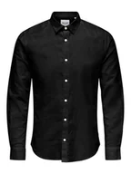Koszule męskie - Only & Sons Koszula 22012321 Czarny Slim Fit - miniaturka - grafika 1