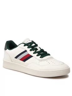 Tommy Hilfiger Sneakersy Retro Court Cupsole Stripes Lea FM0FM04316 Biały - Sneakersy męskie - miniaturka - grafika 1