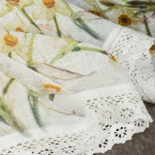 Firana 30 x 150 Dekoracyjna Gotowa Flora Biały+Żół - Firany - miniaturka - grafika 7