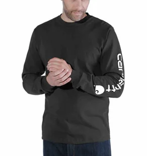 Koszulka Carhartt Logo Long Sleeve Black S - Koszulki męskie - miniaturka - grafika 1