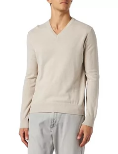 Hackett London Sweter męski Merino Cash Mix V, Beżowy (Ecru), M - Swetry męskie - miniaturka - grafika 1