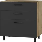 Szafki kuchenne - Szafka dolna z szufladami VENTO D3S-80/82 mechanizm Hettich front: antracyt - miniaturka - grafika 1