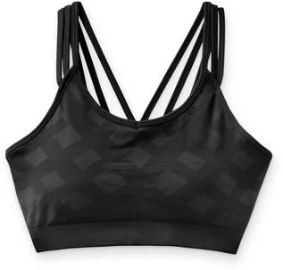 Biustonosze - SmartWool Seamless Strappy Sport Bra Women, black L 2021 Biustonosze z wełny merynosów SW000847-1-L - grafika 1