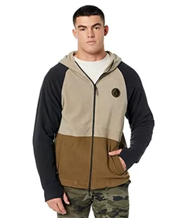 Bluzy męskie - Volcom Męska bluza V-Science z zamkiem błyskawicznym, ciemny khaki, M, ciemny khaki, M - grafika 1