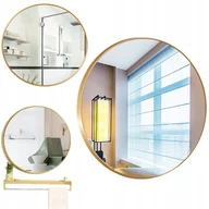 Lustra - Lustro Ścienne Loft Stylowe Okrągłe Łazienkowe Złota Rama Średnica 70 Cm - miniaturka - grafika 1