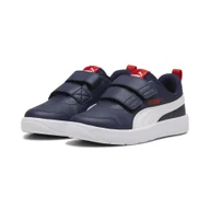 Buty dla dziewczynek - Dziecięce sneakersy Courtflex V3 PUMA Navy White Red Blue - miniaturka - grafika 1