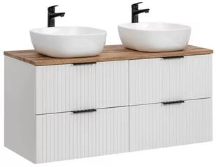 Podwójna Szafka 60 cm ADEL WHITE z umywalką SMILE i blatem 120 cm - Szafki łazienkowe - miniaturka - grafika 1