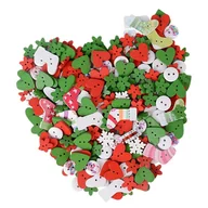 Prace ręczne dla dzieci - Zestaw guzików 100 szt handmade drewniane guziki kolorowe DIY - miniaturka - grafika 1