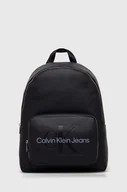 Plecaki - Calvin Klein Jeans plecak damski kolor czarny duży z nadrukiem - miniaturka - grafika 1