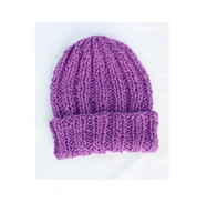 Czapki damskie - Czapka beanie fiolet z wełną moher - miniaturka - grafika 1