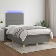 Łóżka - Łóżko kontynentalne z materacem, ciemnoszara tkanina 120x200 cm Lumarko - miniaturka - grafika 1