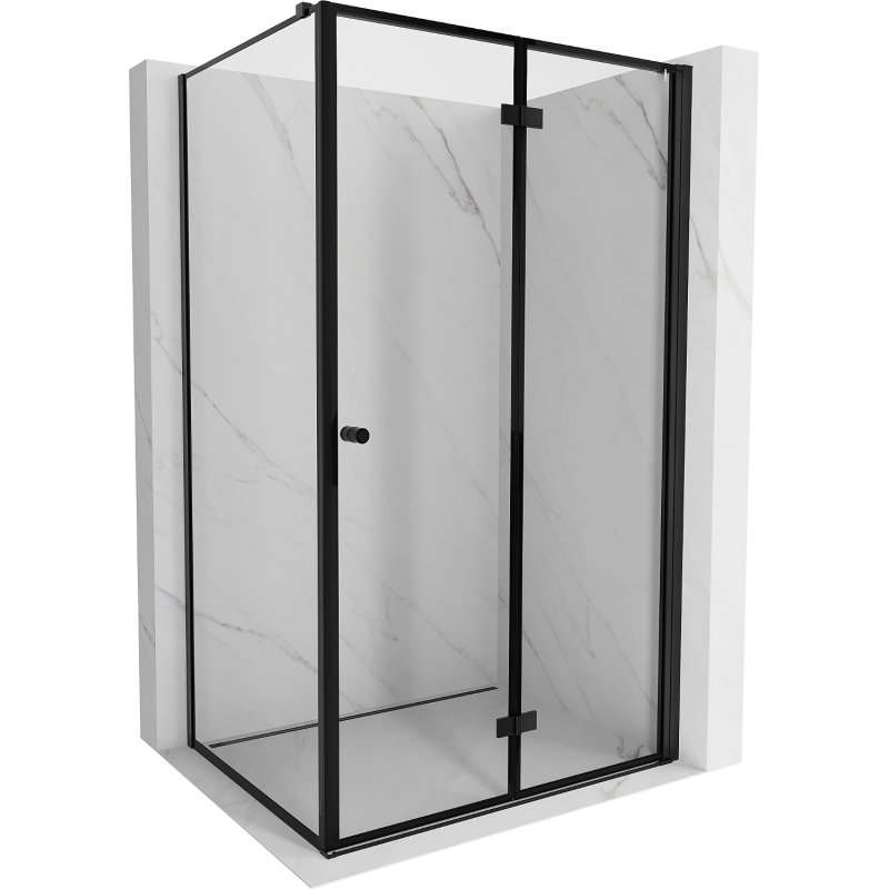 Mexen Mist-F T kabina prysznicowa składana prawa 70 x 90 cm, czarna ramka, czarna - 8A6T-070-090-70-70-P