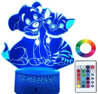 Lampy stojące - Lampka Nocna Z Imieniem Grawer Prezent Kot I Pies - miniaturka - grafika 1