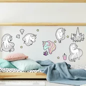 Naklejki na ścianę - Naklejka Dekoracyjna Jednorożce Rmk4747Scs - miniaturka - grafika 1
