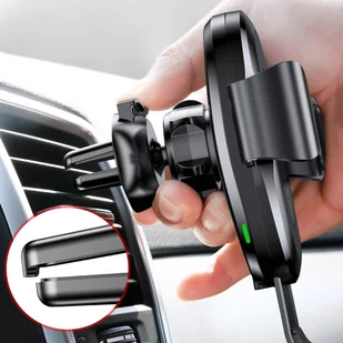 Baseus Wireless Charger Gravity uchwyt samochodowy na kratkę wentylacyjną + bezprzewodowa ładowarka Qi srebrny (WXYL-0S) - Ładowarki do telefonów - miniaturka - grafika 7
