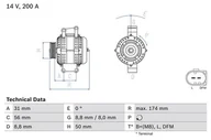 Alternatory - Alternator Bosch 0 986 046 340 - miniaturka - grafika 1