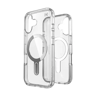 Speck Presidio Perfect-Clear ClickLock & MagSafe - Etui iPhone 16 (Clear / Chrome Finish / Serene Silver) - Etui i futerały do telefonów - miniaturka - grafika 1