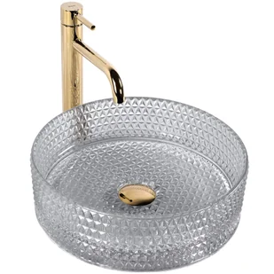 Rea Umywalka nablatowa Rea Cristal Light Grey - Umywalki - miniaturka - grafika 1