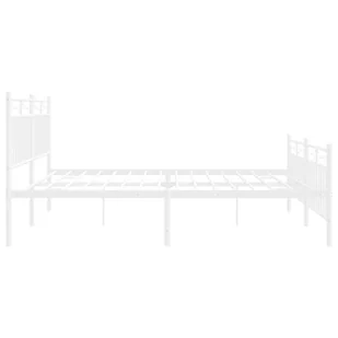 Metalowa rama łóżka z wezgłowiem i zanóżkiem, biała, 183x213 cm Lumarko! - Łóżka - miniaturka - grafika 7