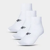 Skarpetki damskie - Skarpety Chłopięce 4F Białe 3-PAK 4FJWMM00USOCU330 Biały 32-34 - miniaturka - grafika 1