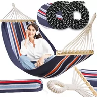 Fotele ogrodowe wiszące - SOFOTEL Hamak Bujak Ogrodowy Duży 200x100cm + Liny Sofotel 4112 - miniaturka - grafika 1