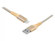 Kable USB - Kabel Usb - Micro Usb 2M Złoty Ltc Oplot - miniaturka - grafika 1