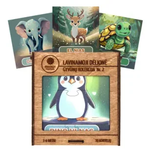 Edukacyjne karty drewniane, Kolekcja zwierząt nr 2, karty do gry Fantasy Puzzles - Puzzle - miniaturka - grafika 1