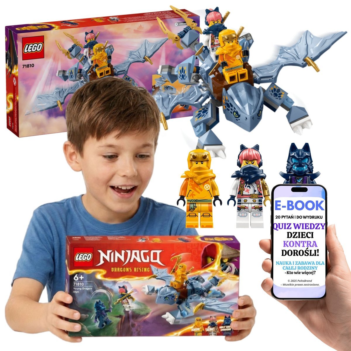 LEGO NINJAGO SMOK Smoczątko Riyu 71810 Z Figurkami Ninja + E-BOOK-2