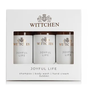 Podróżny zestaw kosmetyków szampon, żel, krem do rąk Joyful Life - Akcesoria podróżnicze - miniaturka - grafika 1