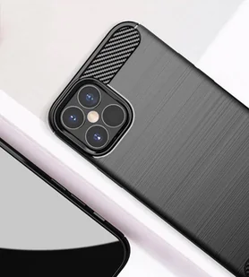 Carbon Case elastyczne etui pokrowiec iPhone 12 mini czarny - Etui i futerały do telefonów - miniaturka - grafika 5