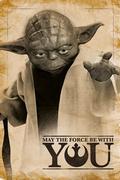 Plakaty - Star Wars Gwiezdne Wojny - Yoda - Niech moc będzie z Tobą - plakat - miniaturka - grafika 1