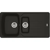 Zlewozmywaki - Franke Antea AZG 651-97 Zlewozmywak granitowy półtorakomorowy 97x50 cm czarny mat 114.0676.236 - miniaturka - grafika 1