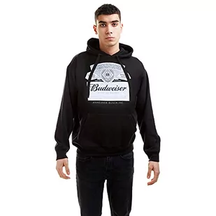 Budweiser Męska bluza z kapturem z logo, Czarny, XXL - Bluzy męskie - miniaturka - grafika 1
