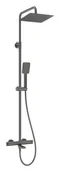 Zestawy prysznicowe - Deante Zestaw prysznicowy natynkowy termostatyczny z deszczownicą titanium NACD1HT - odbiór osobisty: Kraków, Warszawa - miniaturka - grafika 1