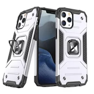 Etui i futerały do telefonów - Wozinsky Ring Armor etui iPhone 14 Pro Max pancerny pokrowiec uchwyt magnetyczny ring srebrne - miniaturka - grafika 1