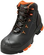 Obuwie robocze - Uvex 2 - skórzane buty robocze S2 dla kobiet i mężczyzn - lekkie i antypoślizgowe, czarny - czarny pomarańczowy - 42 EU - miniaturka - grafika 1