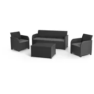 Meble ogrodowe - Meble ogrodowe - z tkanej żywicy imitującej rattan - Allibert firmy KETER - 5 osób - SanRemo - Grafitowy szary - miniaturka - grafika 1