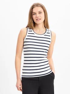 JOOP! Damski podkoszulek - Telma Kobiety Bawełna biały w paski, 44 - Koszulki i topy damskie - miniaturka - grafika 1