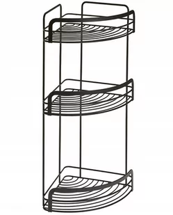 Czarna trzypoziomowa narożna półka łazienkowa Origin - Metaltex - Półki łazienkowe - miniaturka - grafika 1