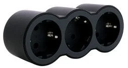 MOP SCH 3X2P+E FRONT OUTLETS BLACK - Gniazdka elektryczne - miniaturka - grafika 1