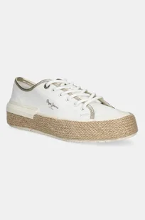 Pepe Jeans tenisówki SAMOI MIX kolor biały PLS31595 - Trampki damskie - miniaturka - grafika 1