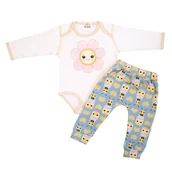 Body dla niemowląt - Body ze spodniami - różowy kwiatek - miniaturka - grafika 1