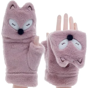 ZIMOWE RĘKAWICZKI ZABAWNE MORDKI LISEK - Rękawiczki - miniaturka - grafika 1