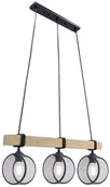 Lampy sufitowe - Potrójna lampa wisząca z drewnianą belką 1097/3P WD z serii VITO - miniaturka - grafika 1